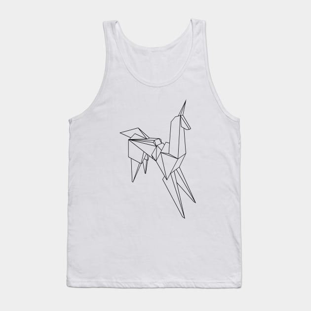 origami unicorn Tank Top by Lab7115